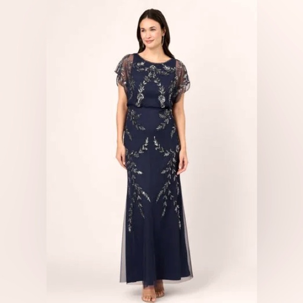 Adrianna Papell Studio Black Beaded Gown - Picture 8 of 14